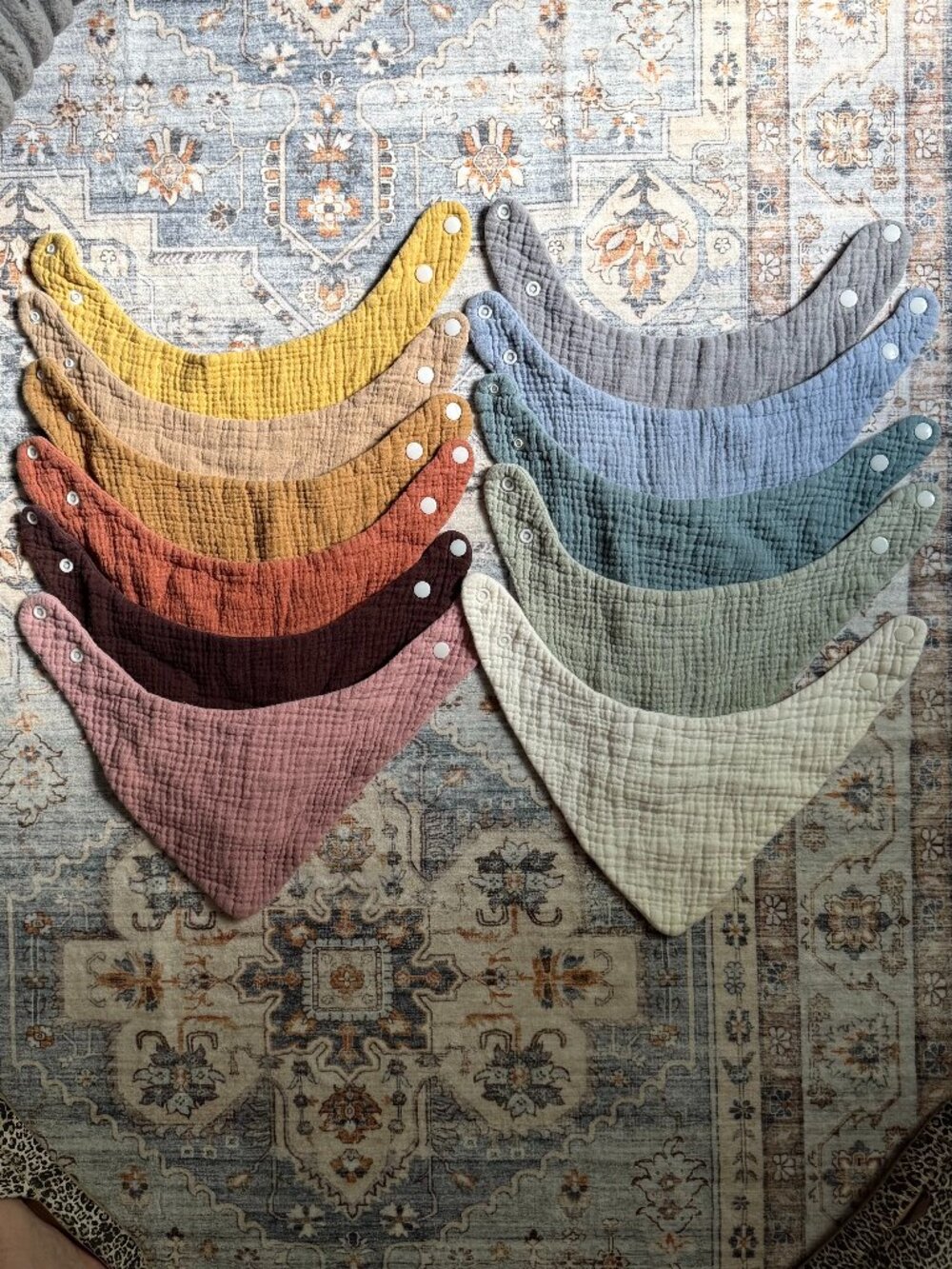 11-Pack Muslin Baby Bandana Bibs | 100% Cotton, 6-Layer Absorbent